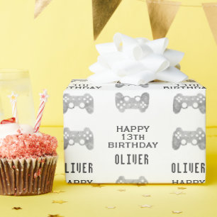 Papel De Presente Festa de Aniversário do Controlador de Videogame