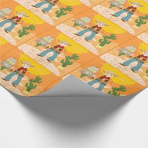 Papel De Presente Festa de aniversário do miúdo do vaqueiro