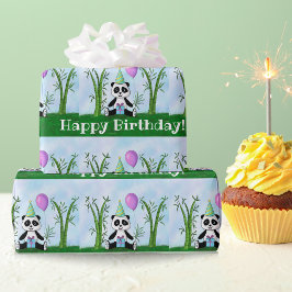 Papel De Presente Festa de Aniversário do Panda