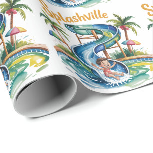 Papel De Presente Festa de aniversário do Slide Boy Splashville Wate