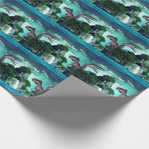 Papel De Presente Festa de Aniversário Feliz da Ilha do Dinossaur