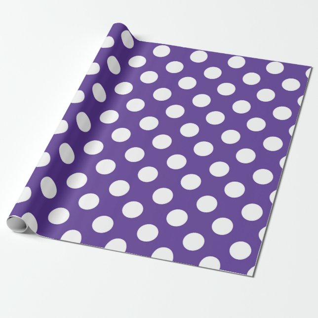 Papel De Presente Festa de Aniversário Roxo Violeta & Branco com Bol (Desenrolado)