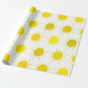 Papel De Presente Festa de Aniversário Sol Amarelo Caprichoso Sunshi