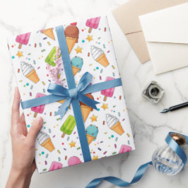 Papel De Presente Festa de aniversário sorvete