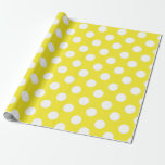 Papel De Presente Festa de aniversário Sunny Yellow & White Bolinhas<br><div class="desc">Papel de empacotamento</div>