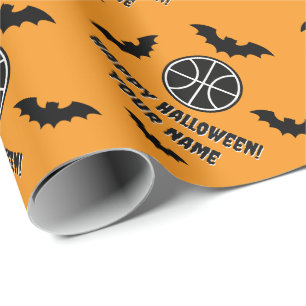 Papel De Presente Festa de basquete customizada de Halloween assusta