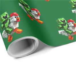 Papel De Presente Festa de Blocos de Jogos do Chicken Jockey Funny