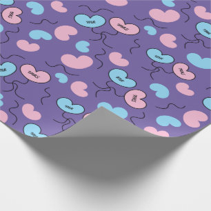 Papel De Presente Festa de Casamento do Sr e da Sra Balões Roxo Sem