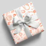 Papel De Presente Festa de Chá com Estilo de Rabisco<br><div class="desc">Festa de chá,  estilo rabisco,  embrulhada em papel,  com bolos,  chaleiras e bules de chá</div>
