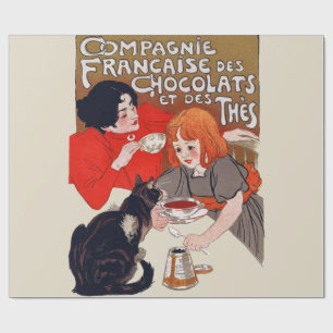 Papel De Presente Festa de Chocolate Francês Arte Steinlen