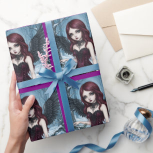 Papel De Presente Festa de Fantasia Sombria de Fadas Góticas