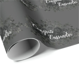 Papel De Presente Festa de Formatura Dark Gothic Rosa Preto Cinza