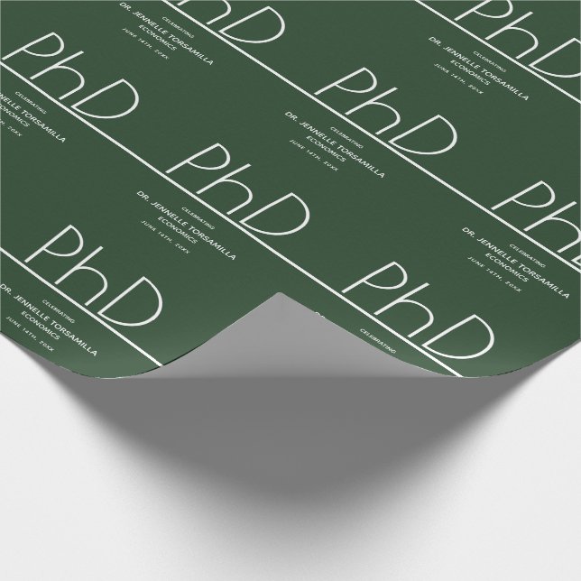 Papel De Presente Festa de formatura de grau PhD verde (Ponta)