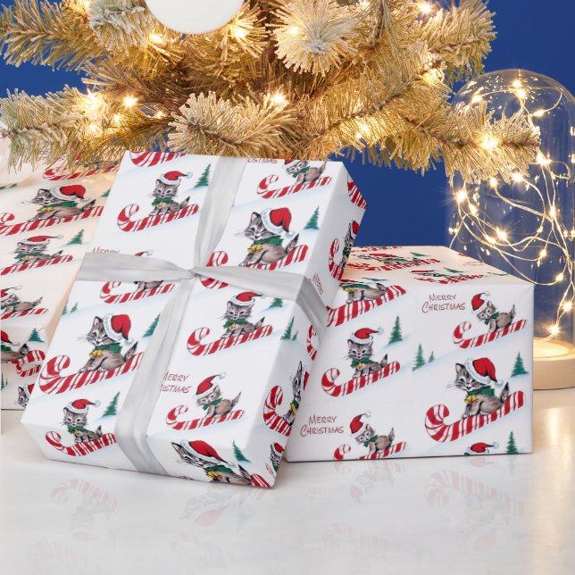 Papel De Presente Festa de gatos de Natal (Feriados)