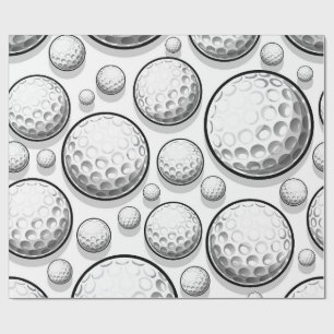 Papel De Presente Festa de Golfe Branca