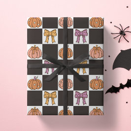 Papel De Presente Festa de Halloween Coquette Feminina Arco de Abóbo