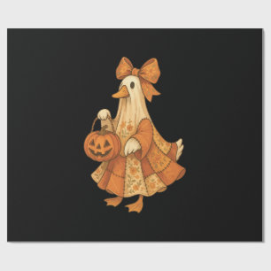 Papel De Presente Festa de Halloween de Remendo de Pato Fofo