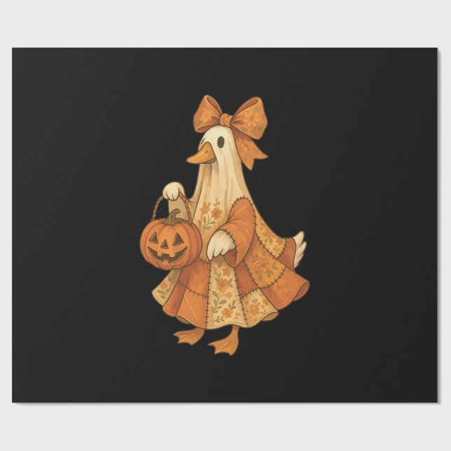 Papel De Presente Festa de Halloween de Remendo de Pato Fofo (Aberto)