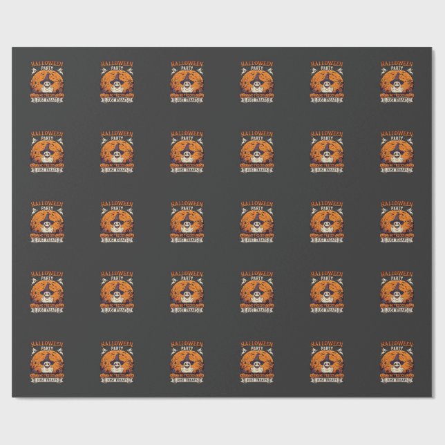 Papel De Presente Festa de Halloween Sem Truques Só Guloseimas Fanta (Aberto)