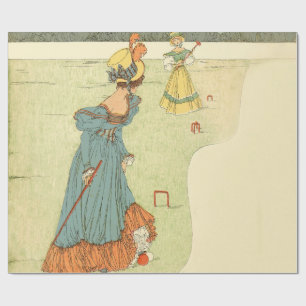 Papel De Presente Festa de Jardim Vintage Croqué das Senhoras Vitori