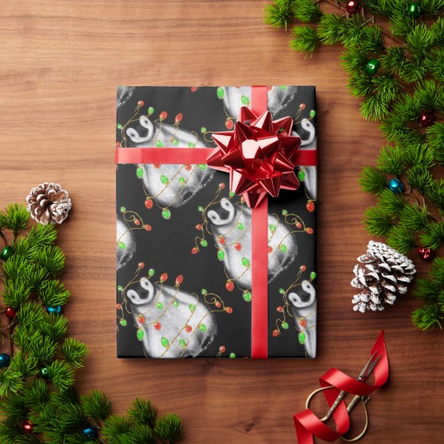 Papel De Presente Festa de Natal bonitinha anima luz cintilante (Presente de Natal)