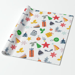 Papel De Presente Festa de Natal Clássica e Bonita