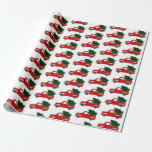 Papel De Presente Festa de Natal Russo de Caminhão de Natal Vermelho<br><div class="desc">papel de empacotamento personalizado</div>