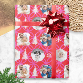 Papel De Presente Festa de Natal Vermelho Foto Personalizada