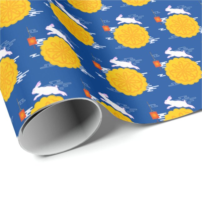 Papel De Presente Festa de outono de médio Coelho da Lua Saltando (Ponta do rolo)