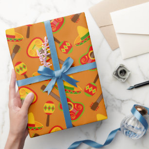 Papel De Presente Festa de padrão de Fiesta divertida, com molho