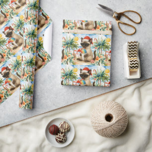 Papel De Presente Festa de Piscina de Natal para o Natal em julho