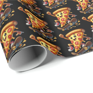 Papel De Presente Festa de pizza de skate divertida