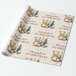 Papel De Presente Festa de primeiro aniversario do Boho One Happy