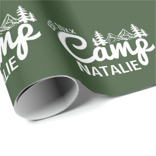 Papel De Presente Festa de Solteira Personalizada de Acampamento Cus