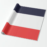 Papel De Presente Festa de Stripes Vermelhas e Brancas Azul<br><div class="desc">papel de embrulho</div>