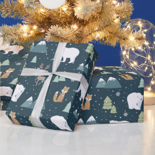 Papel De Presente Festa de terra branca e martelada Natal