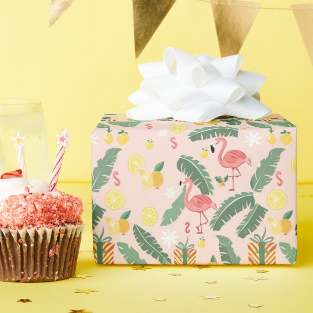 Papel De Presente Festa de Verão Flamingo & Gifts (Festa de aniversário)