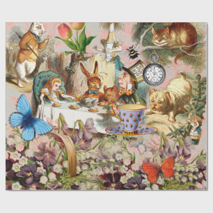 Papel De Presente Festa do Chá das Aventuras de Alice no País das Ma