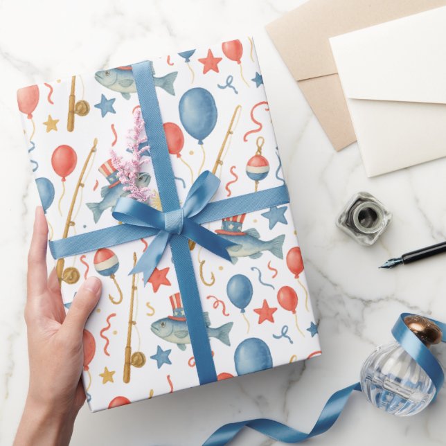 Papel De Presente Festa do Dia da Independência de 4 de julho para a (Presentear)