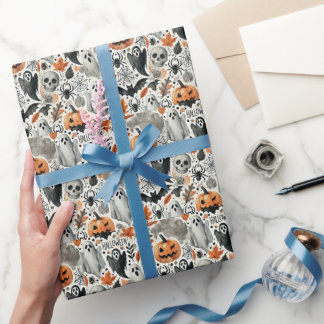 Papel De Presente Festa especial de Halloween Cozy e estética
