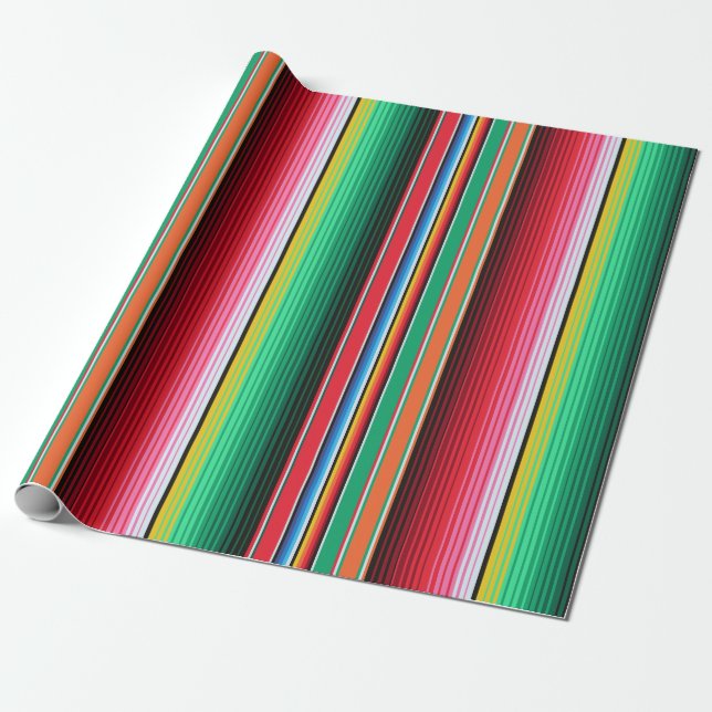 Papel De Presente Festa geral mexicana de Serape do espanhol feito (Desenrolado)