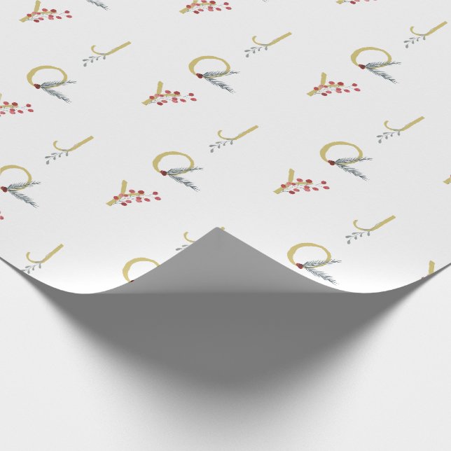 Papel De Presente Festa Minimalista Dourada Rústica Alegria de Féria (Ponta)