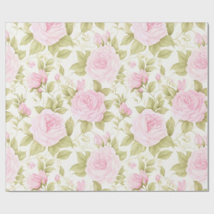 Papel de Presente Festa no Jardim Rosa Rosa e Salv