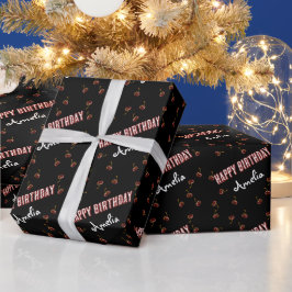 Papel De Presente Festa Personalizada de Cereja Doce