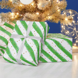 Papel De Presente Festa Verde E Dourada Glitter Kids