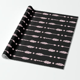 Papel De Presente Festas de Aniversário de Meninas Pink & Black Arro