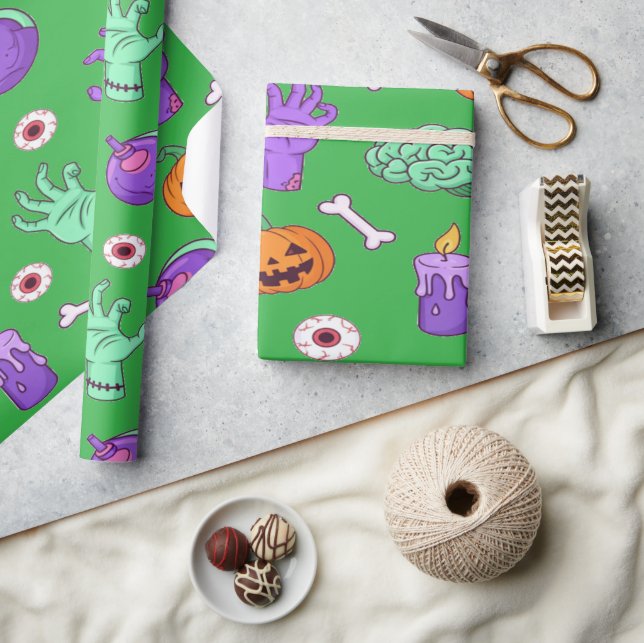 Papel De Presente Festas de Mortos-Vivos Fofos (Artesanato)