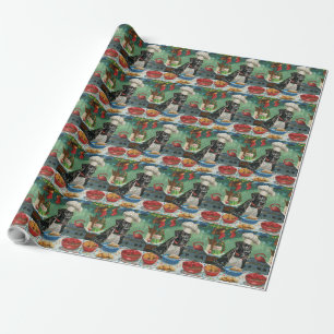 Papel De Presente Festas de Natal com Great Dane: Panificação Festiv