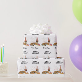 Papel De Presente Festas de Tigre - Menina Festa de aniversário de A