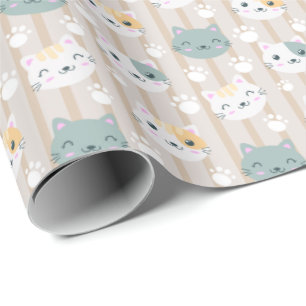 Papel De Presente festinha de gata fofa amante 